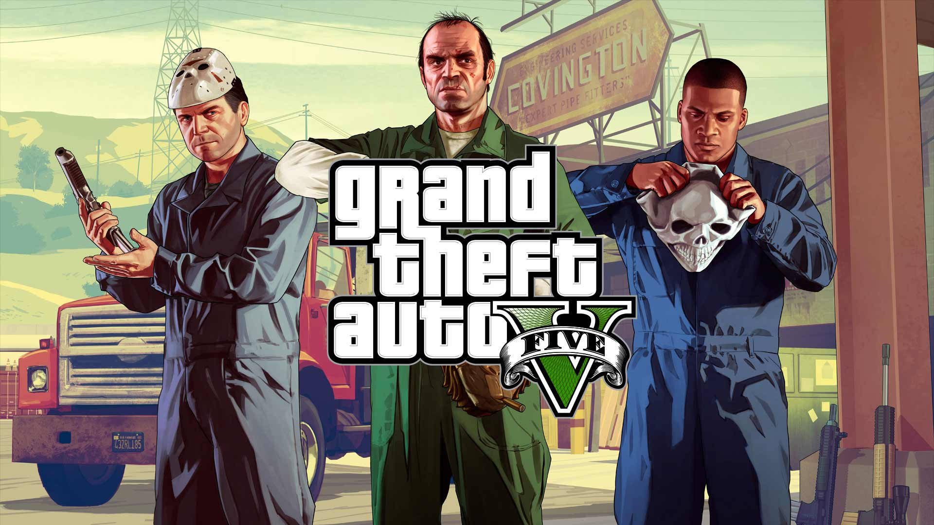 Захватывающее ограбление из GTA 5 в отличном 1080p Шпалери