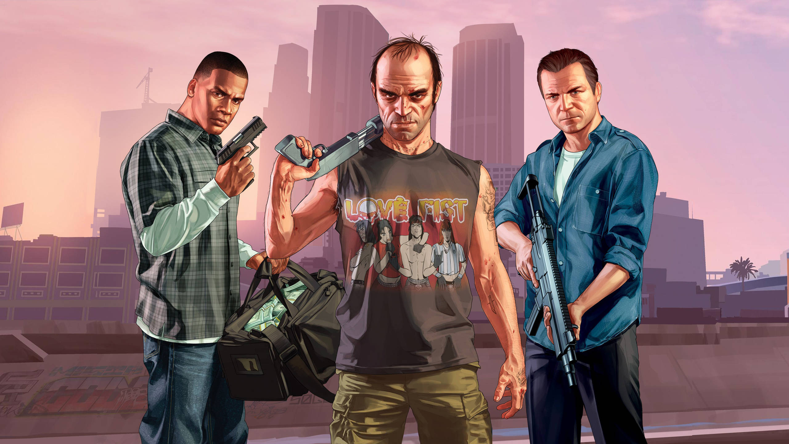 GTA 5 2560x1440 Круті персонажи Шпалери