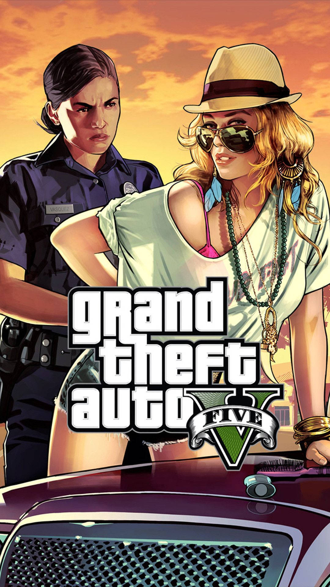 Gta 5 дівчина-поліцейська з телефоном Шпалери