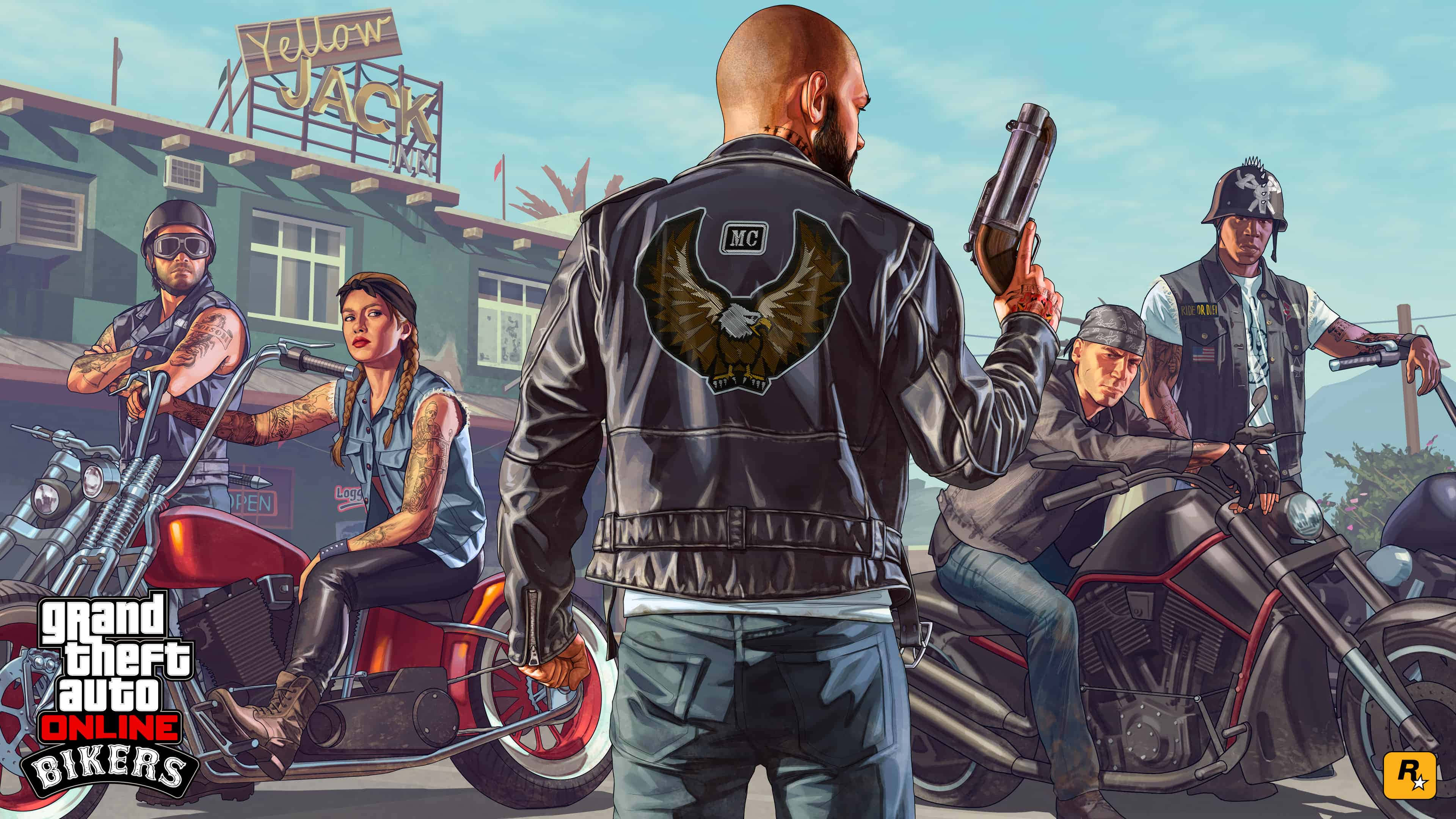 Фон GTA: Постер байкерів Grand Theft Auto Online Шпалери