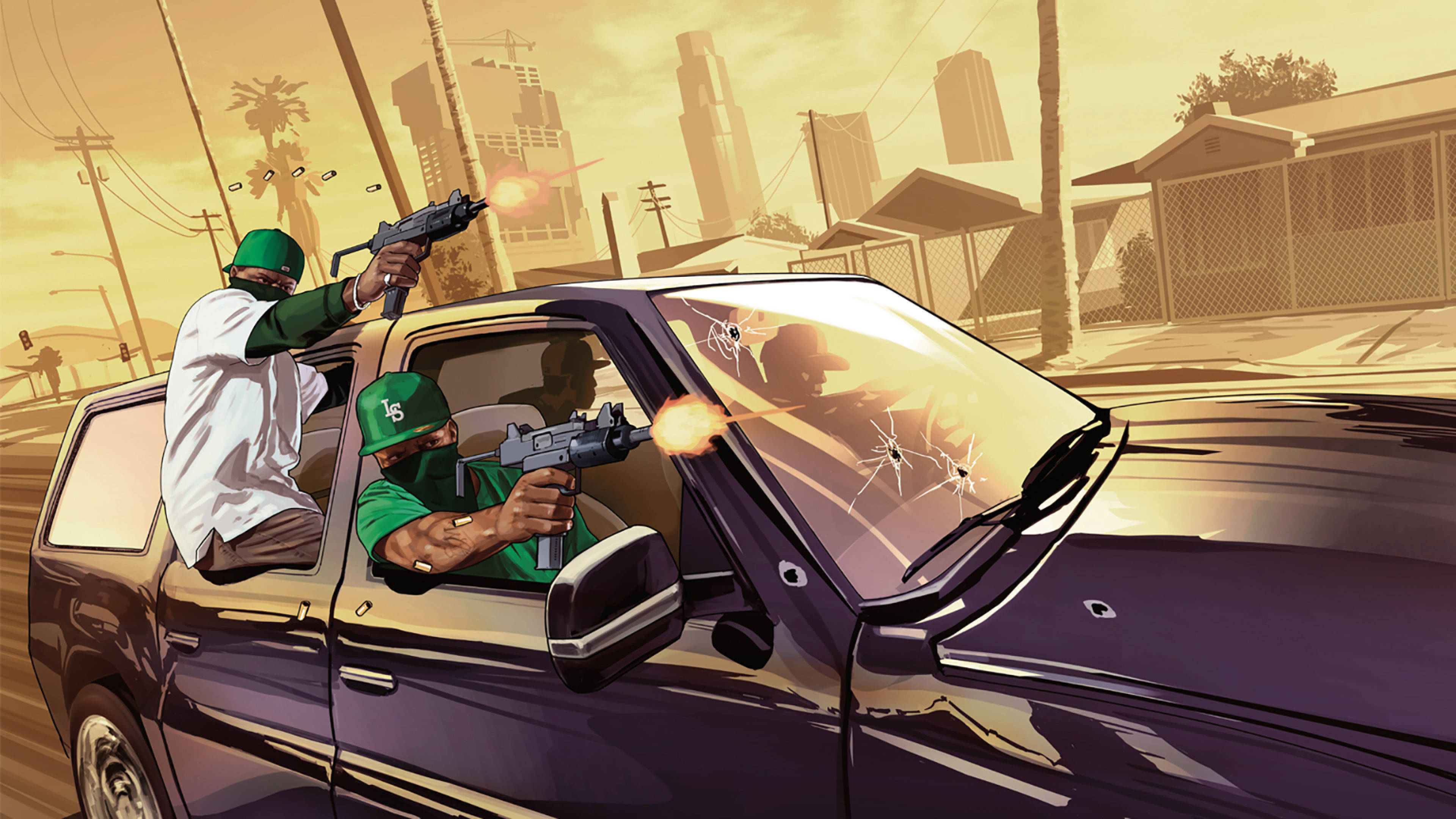GTA SA 4K стрільба з автомобіля Шпалери