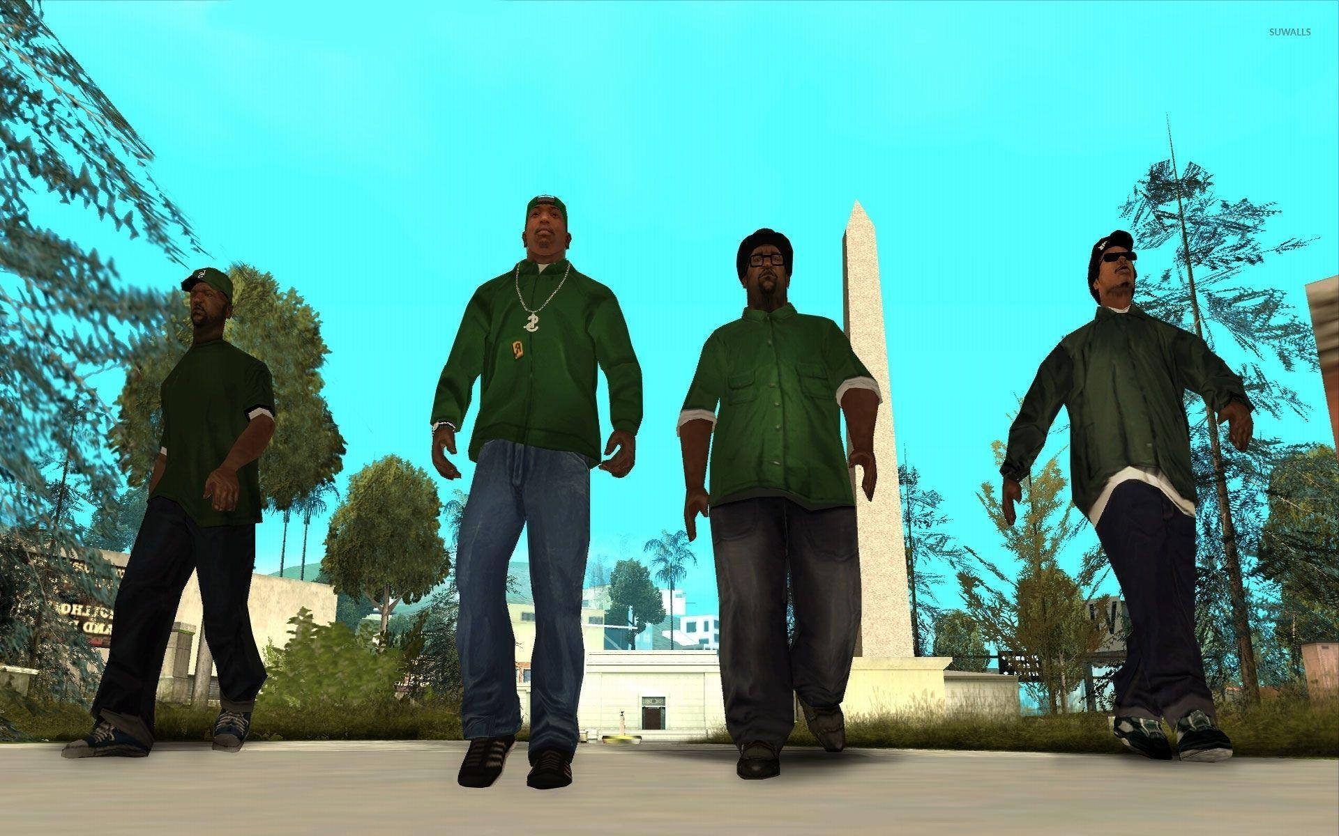 GTA SA 4K Банда Гроув-стріт Шпалери