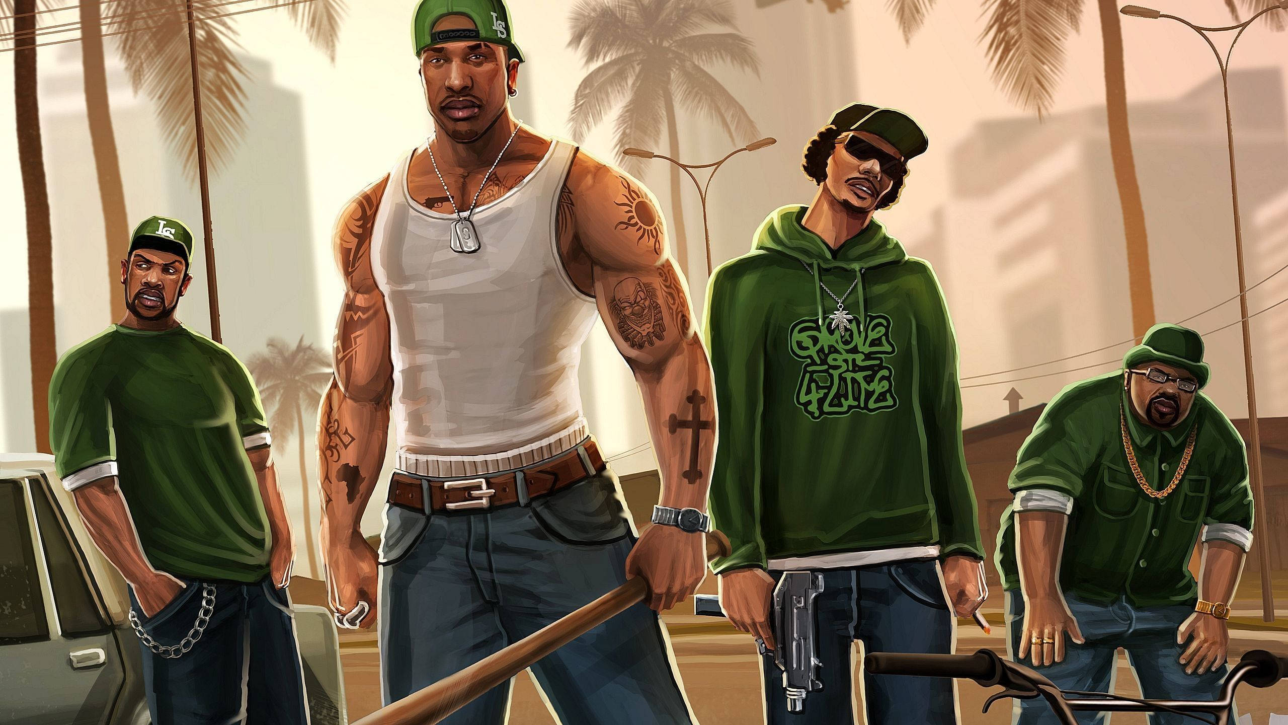 Бій гангстерів GTA San Andreas Шпалери