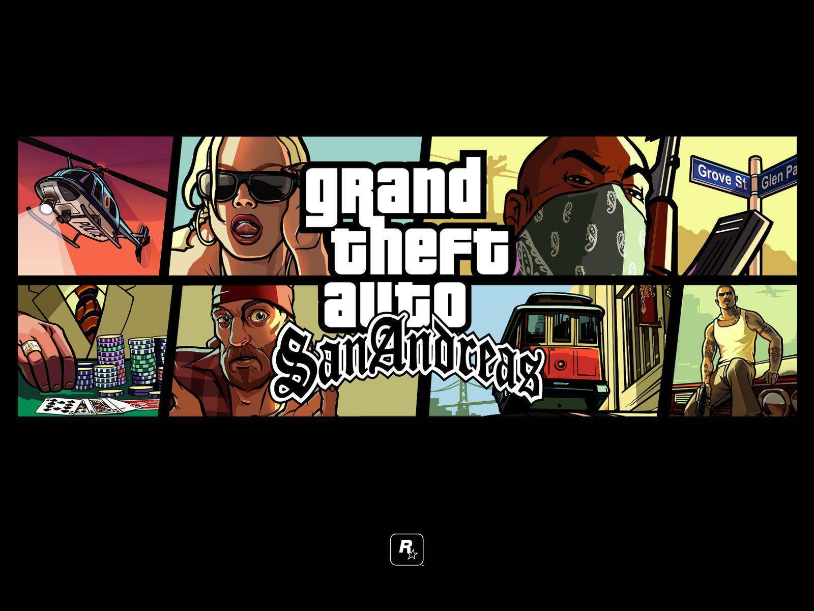 Динамічний колаж персонажів із GTA: San Andreas Шпалери