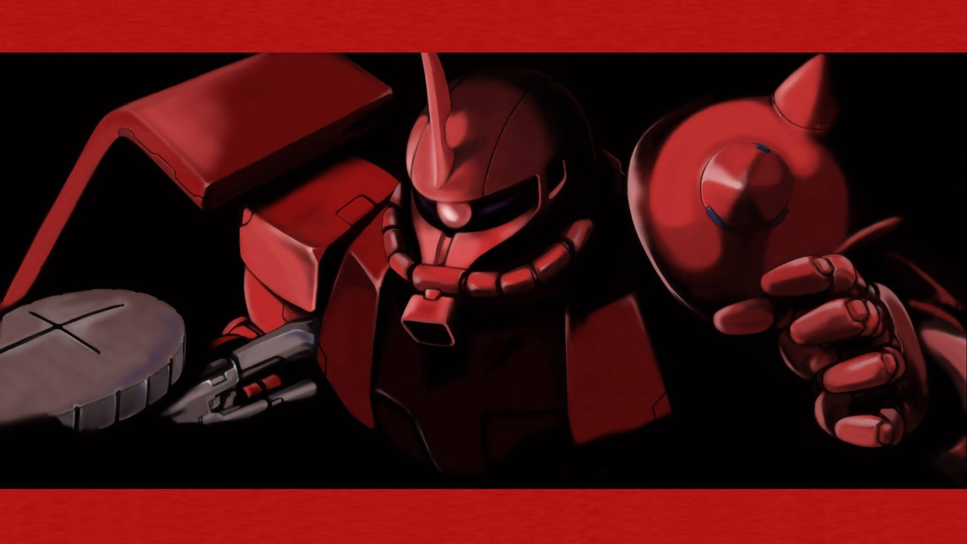 Червона естетика мобільного костюма Gundam Шпалери