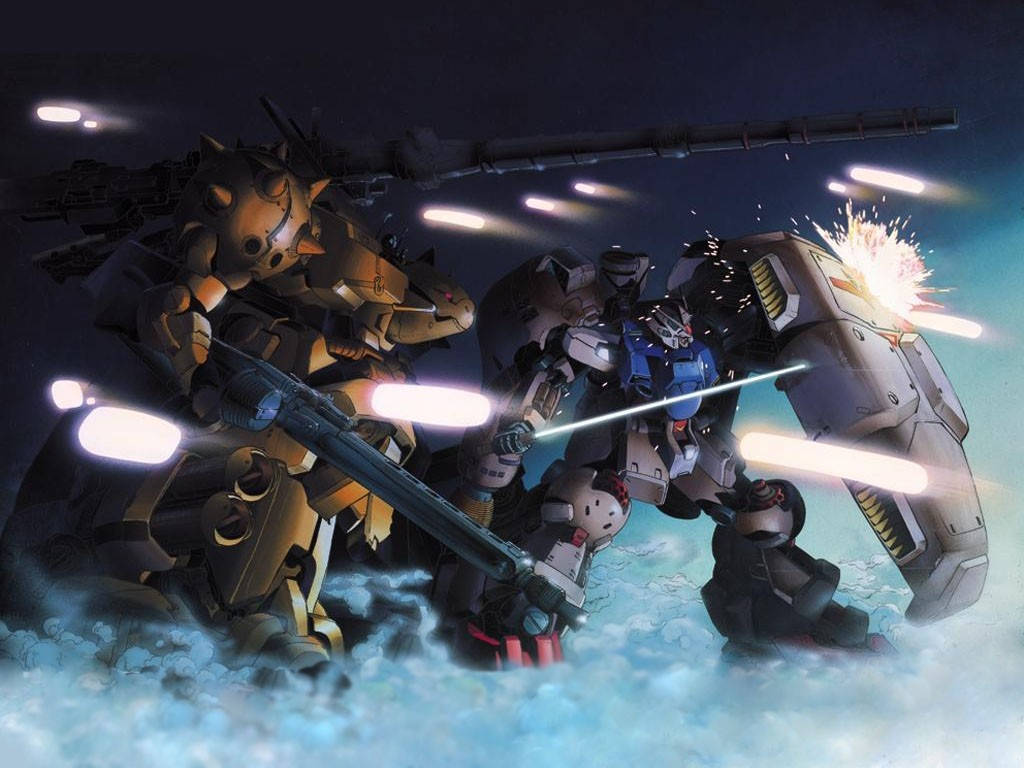 Захист і атака мобільного костюма Gundam Шпалери