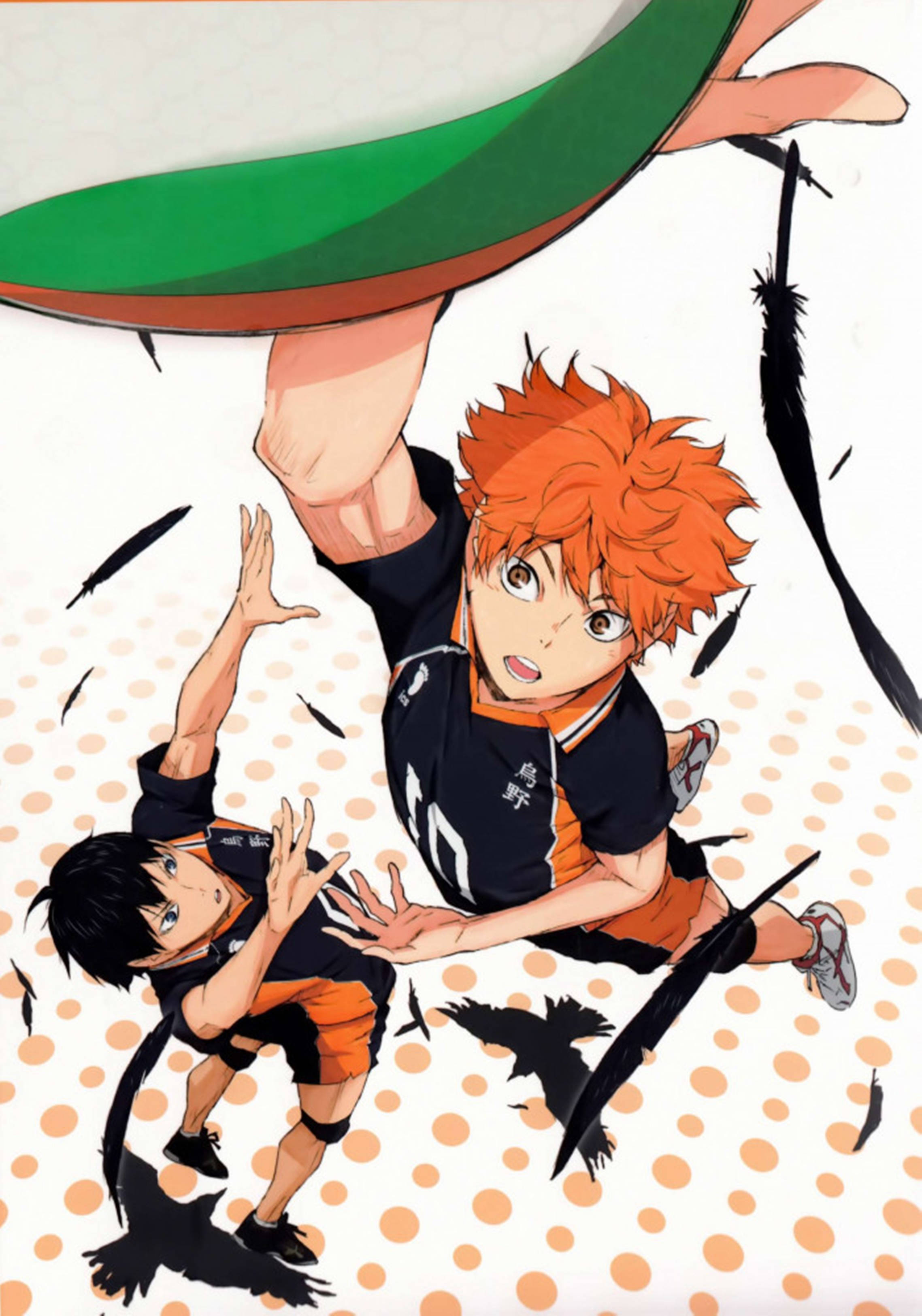 Haikyuu 4K Хіната стрибає вгору Шпалери