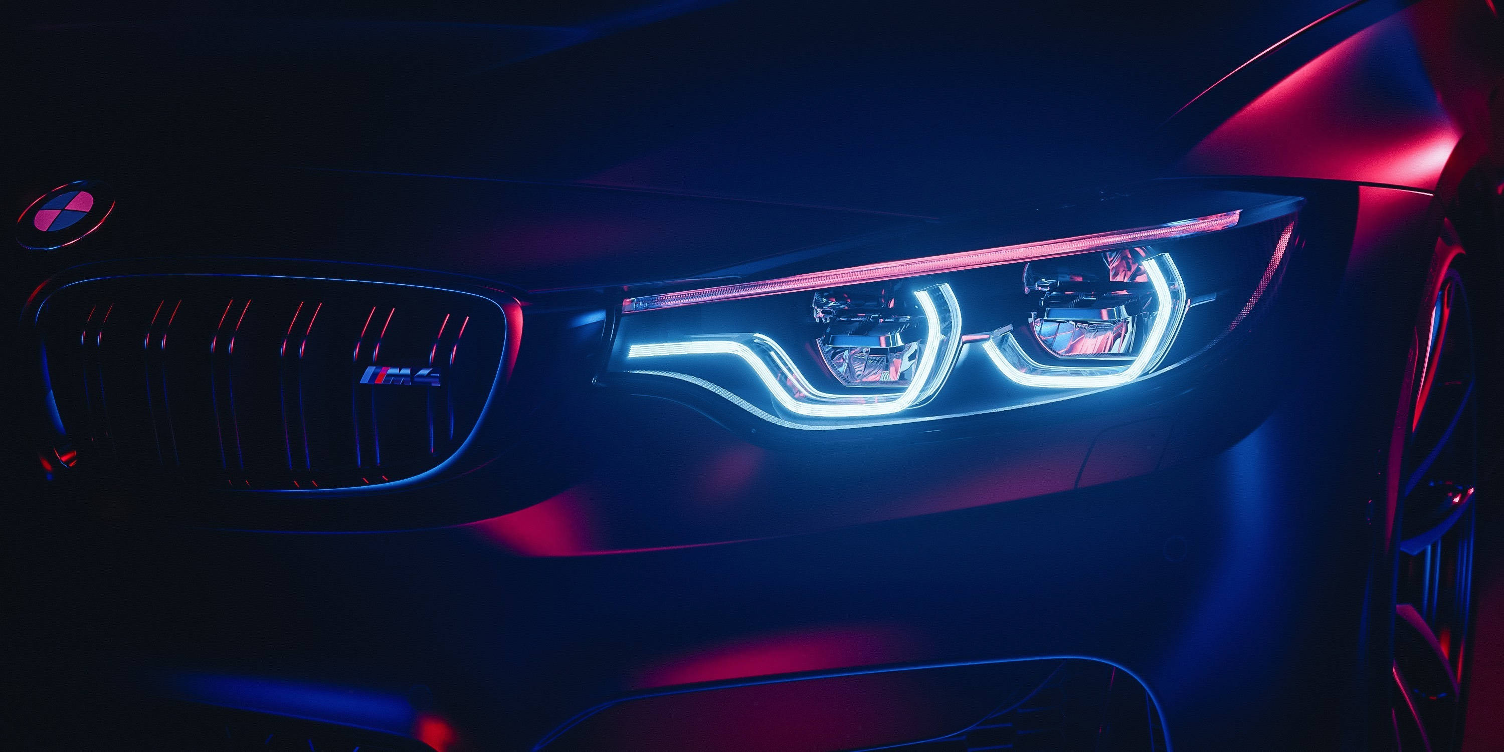 Повне HD-зображення фар BMW M4 Шпалери