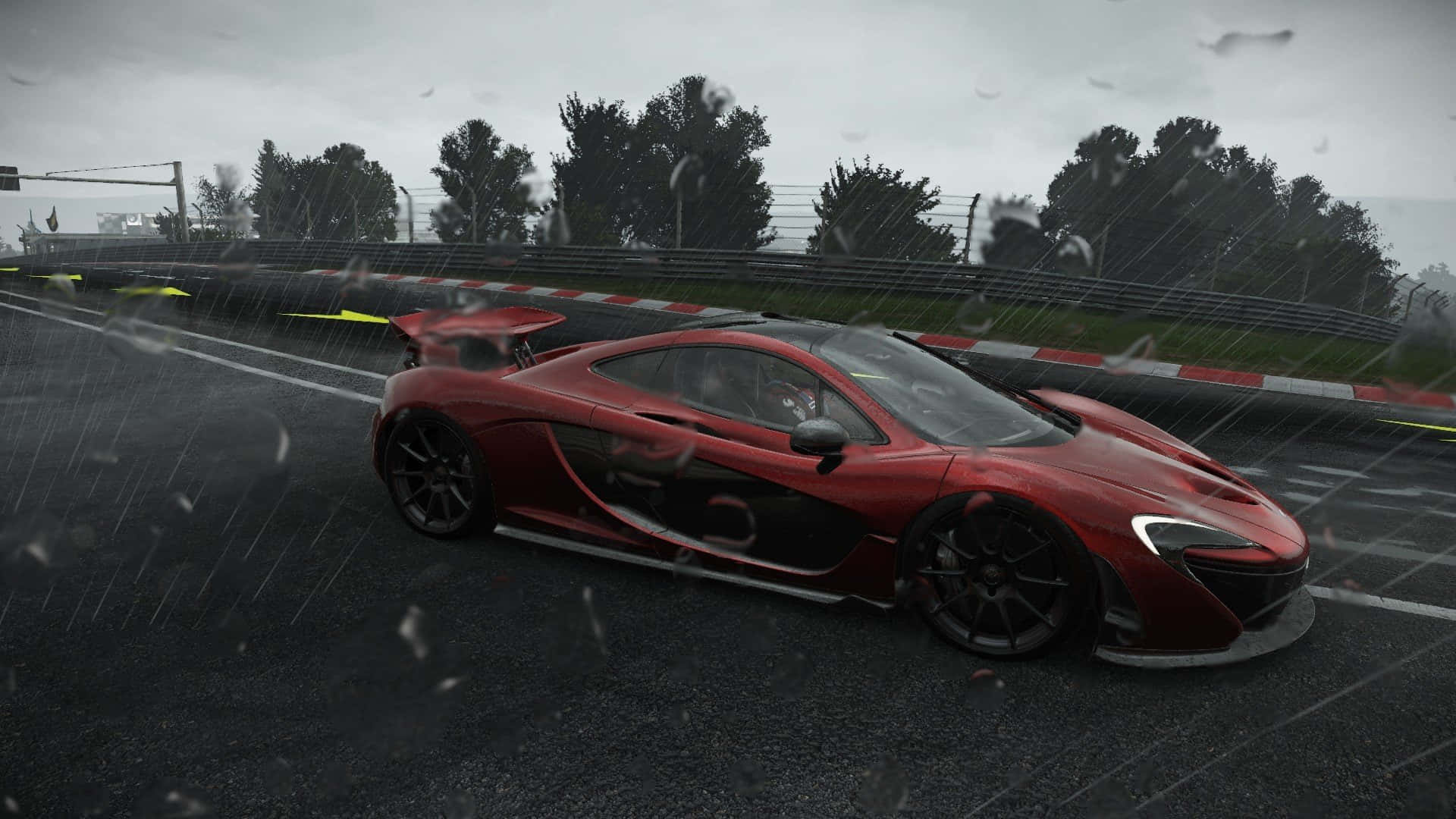 HD Project Cars Дощ Червоний McLaren P1 Фон Шпалери