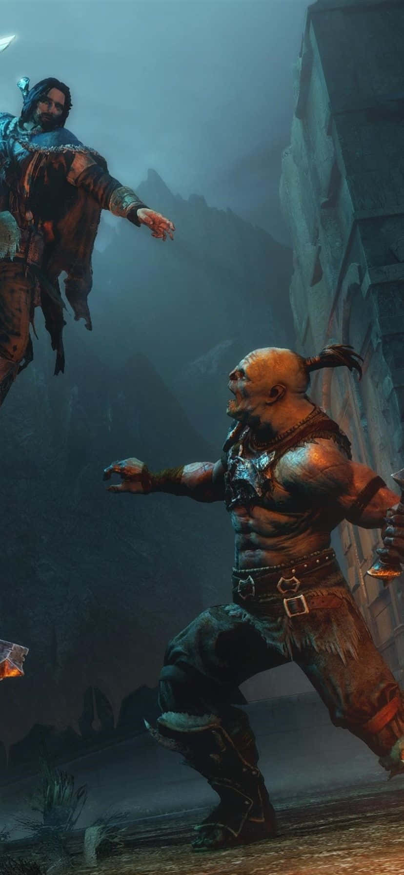 HD Фон атаки прыжком из Shadow of Mordor Шпалери