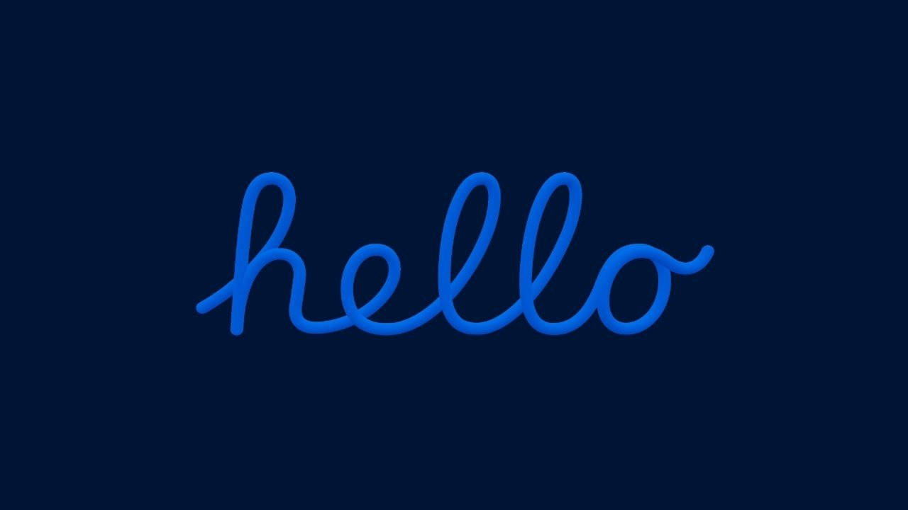 Мінімалістичне Hello на темно-синем Шпалери