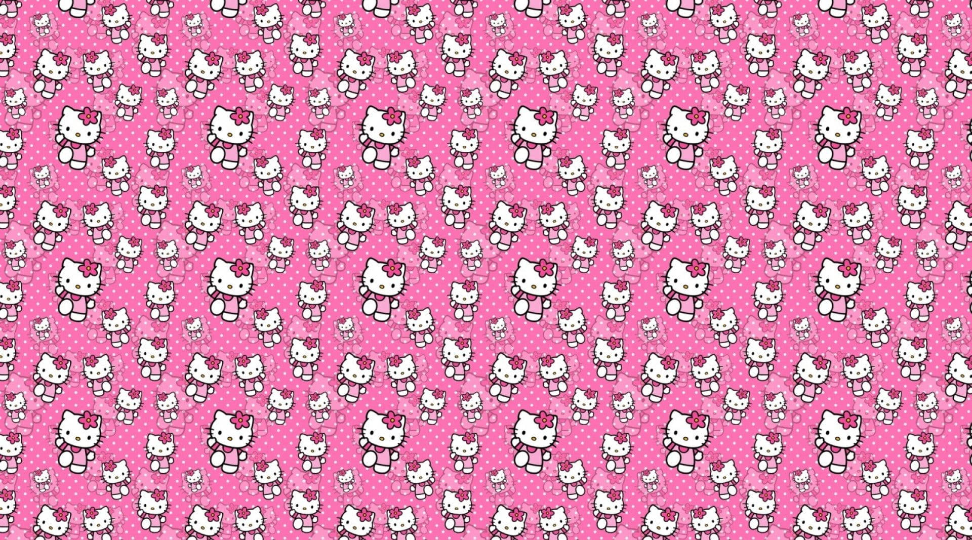 Рожева Hello Kitty з графікою ходьби Шпалери