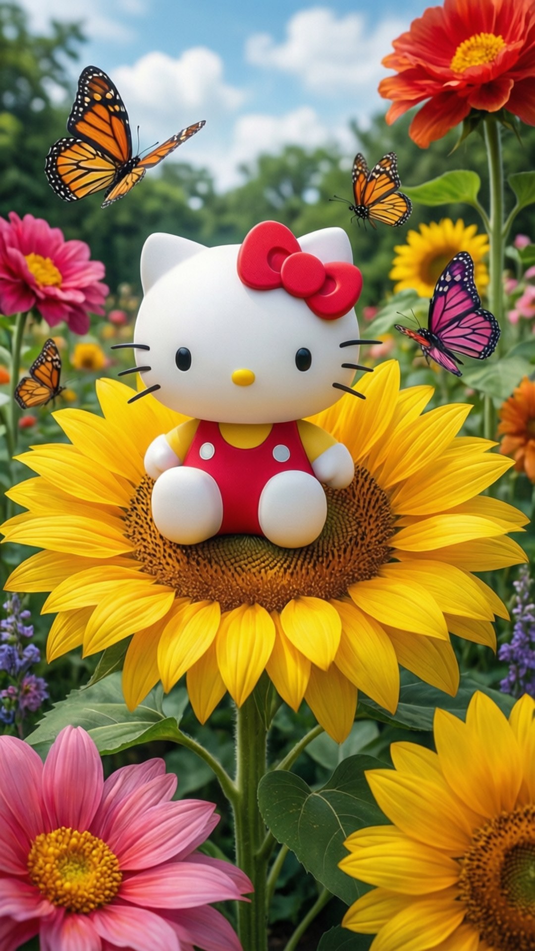 Сад Hello Kitty Шпалери