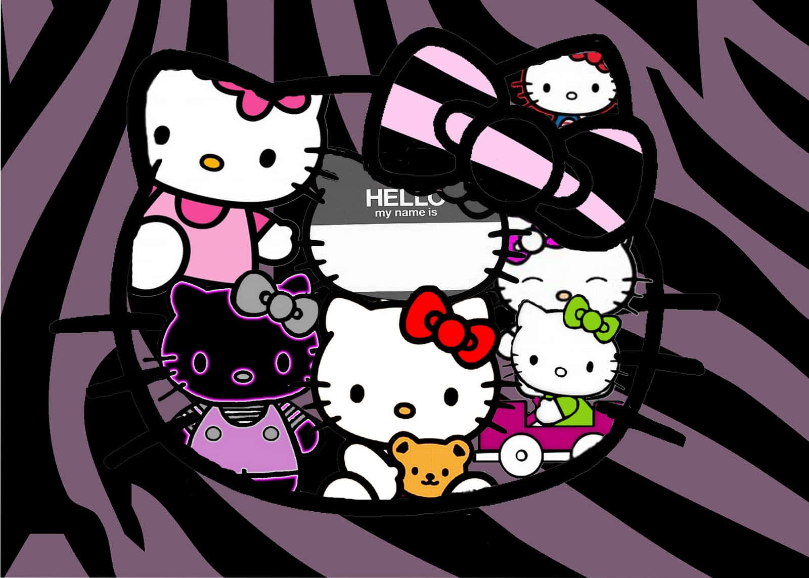 Емо Hello Kitty з ведмедиком Шпалери