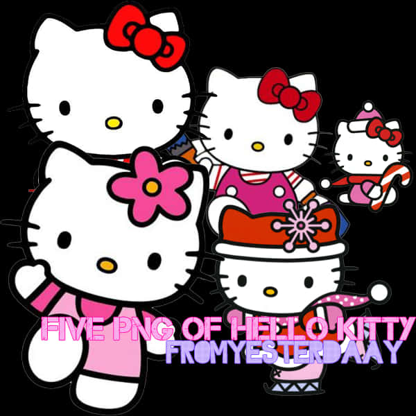 Компіляція персонажів Hello Kitty Шпалери