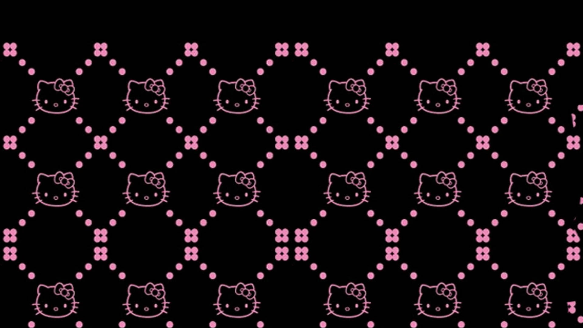 Рожево-чорний візерунок Hello Kitty Шпалери