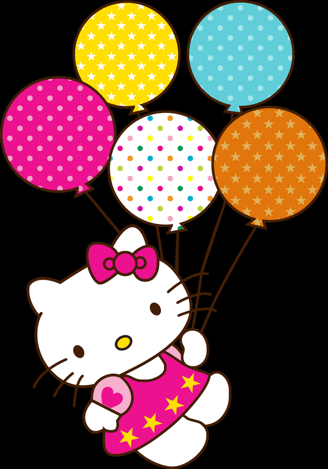 Hello Kitty з повітряними кульками Шпалери