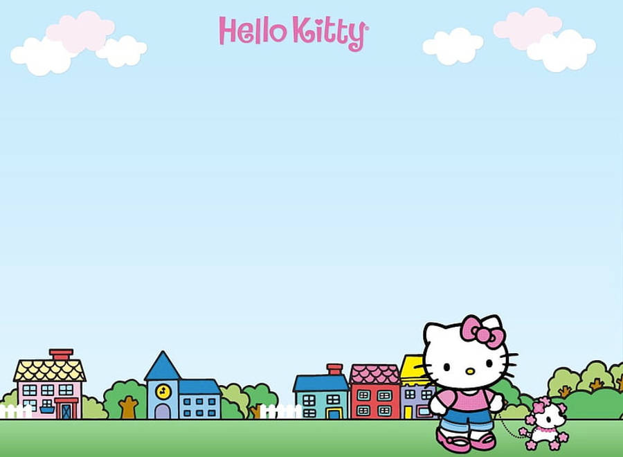 Hello Kitty Естетична Прогулянка Шпалери