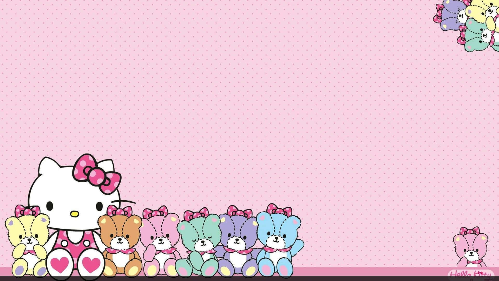 Hello Kitty с плюшевыми мишками фон Шпалери