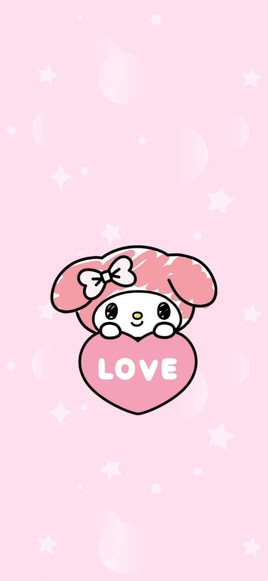 Обои Hello Kitty с розовым фоном Шпалери