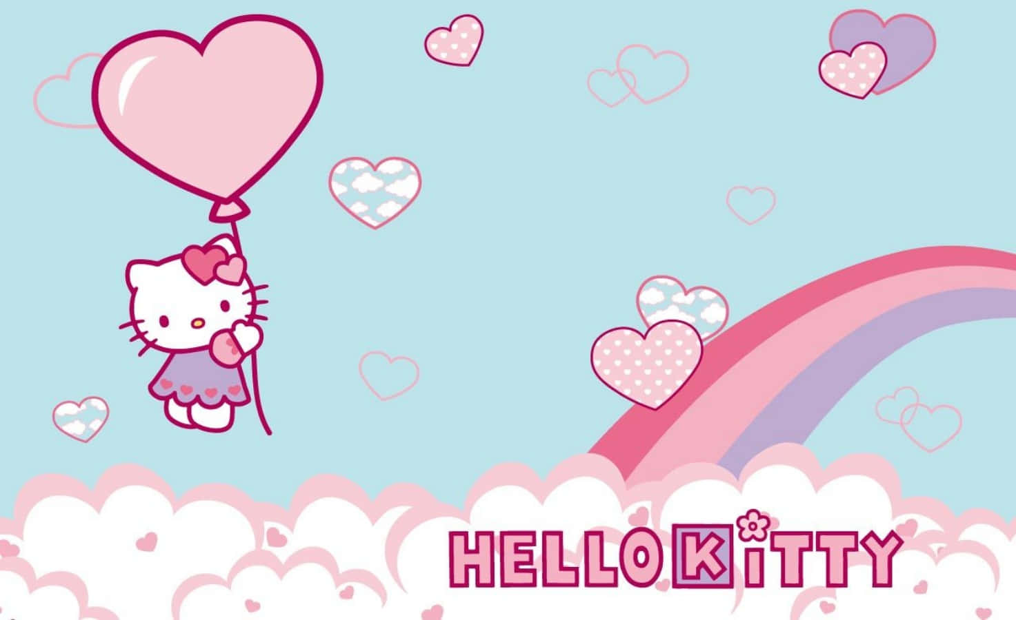 Hello Kitty Ноутбук Райдуга та Хмари Шпалери