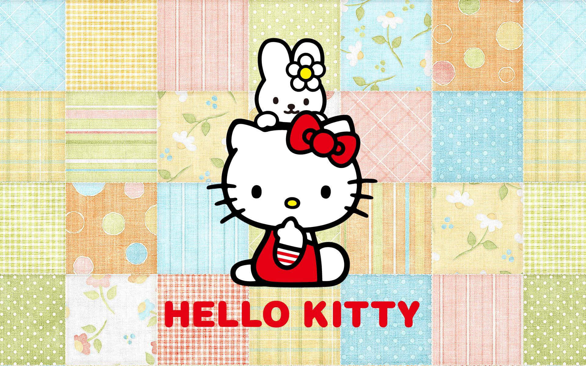 Hello Kitty на фоні з візерунками Шпалери