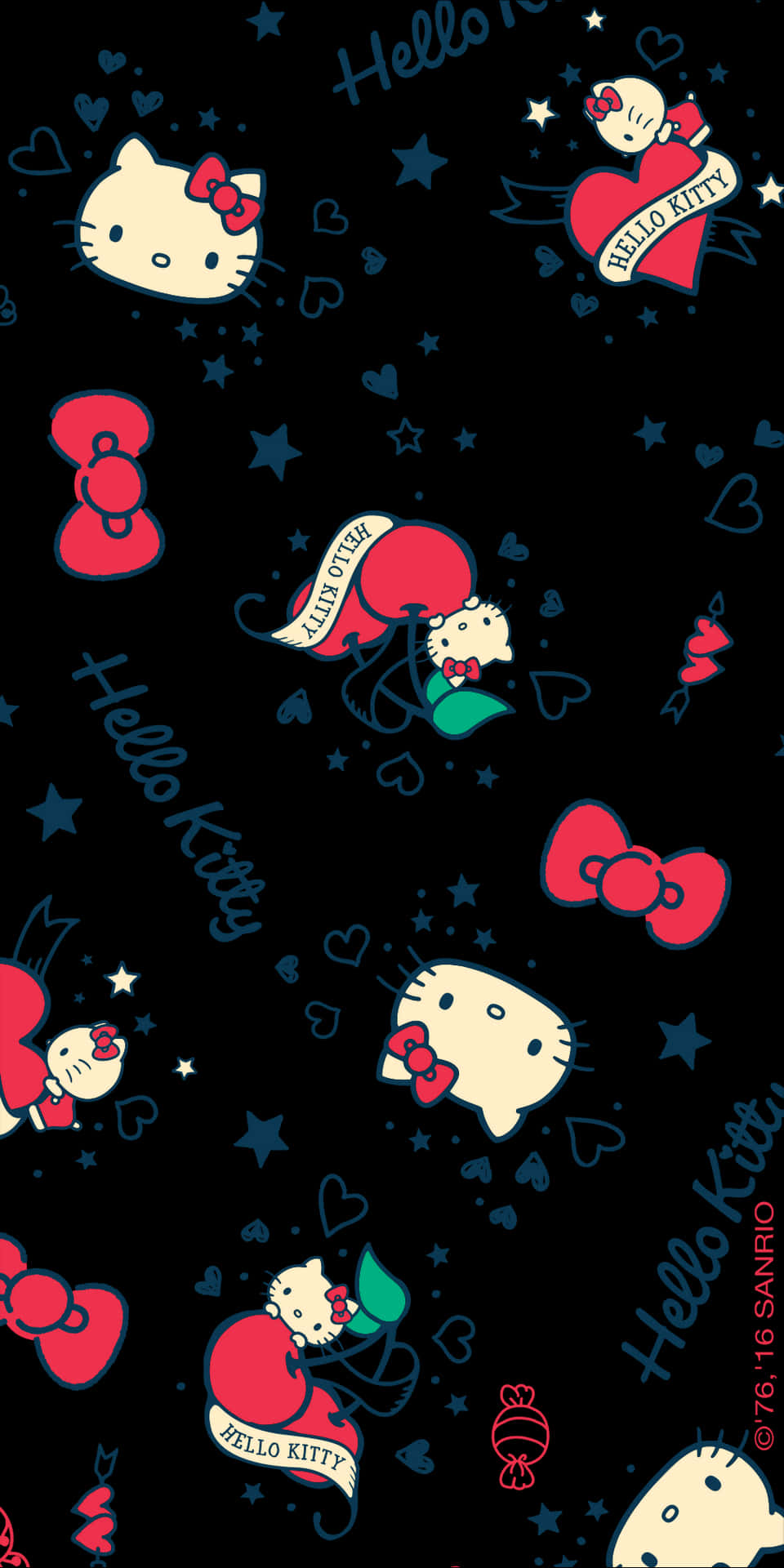 Шпалери з візерунком Hello Kitty Шпалери
