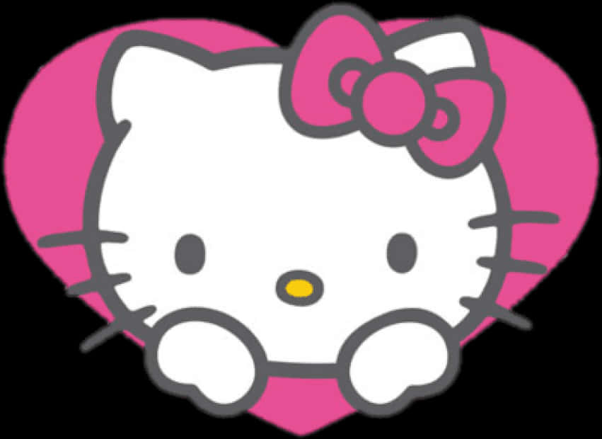 Графіка Hello Kitty з рожевим серцем Шпалери