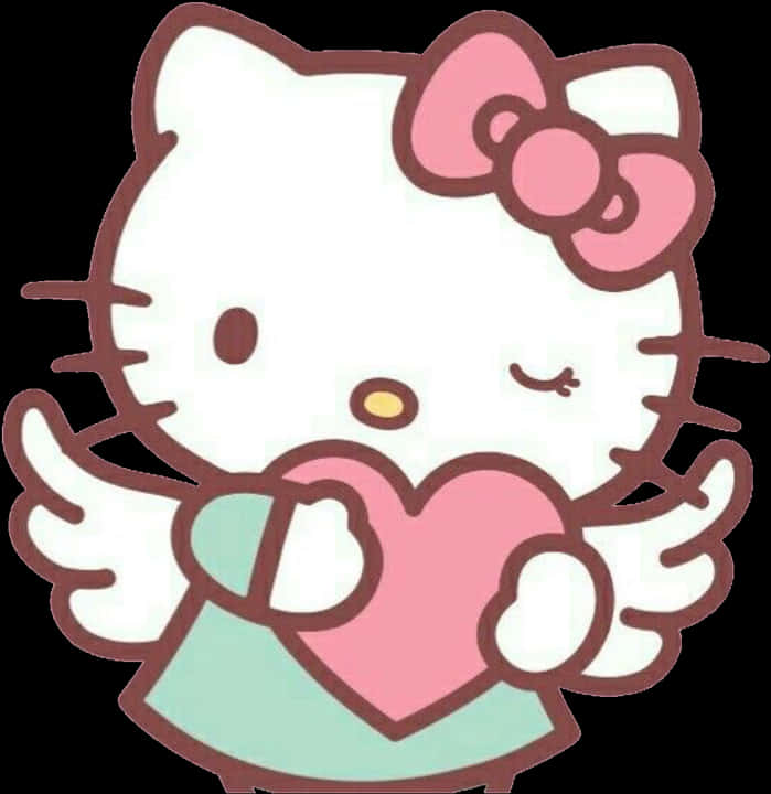 Hello Kitty з серцем Шпалери