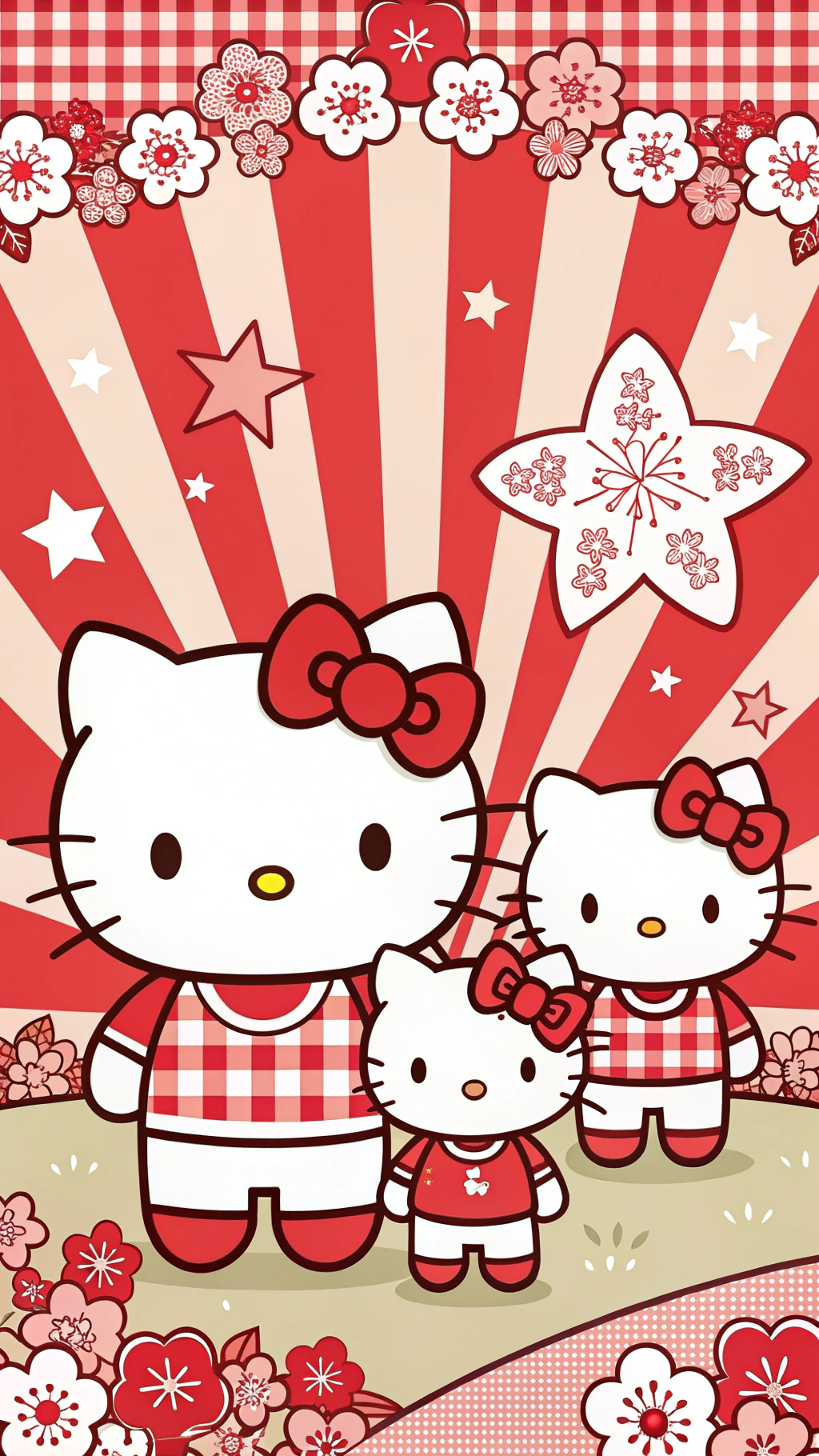 Вибуховий стиль родини Hello Kitty Шпалери