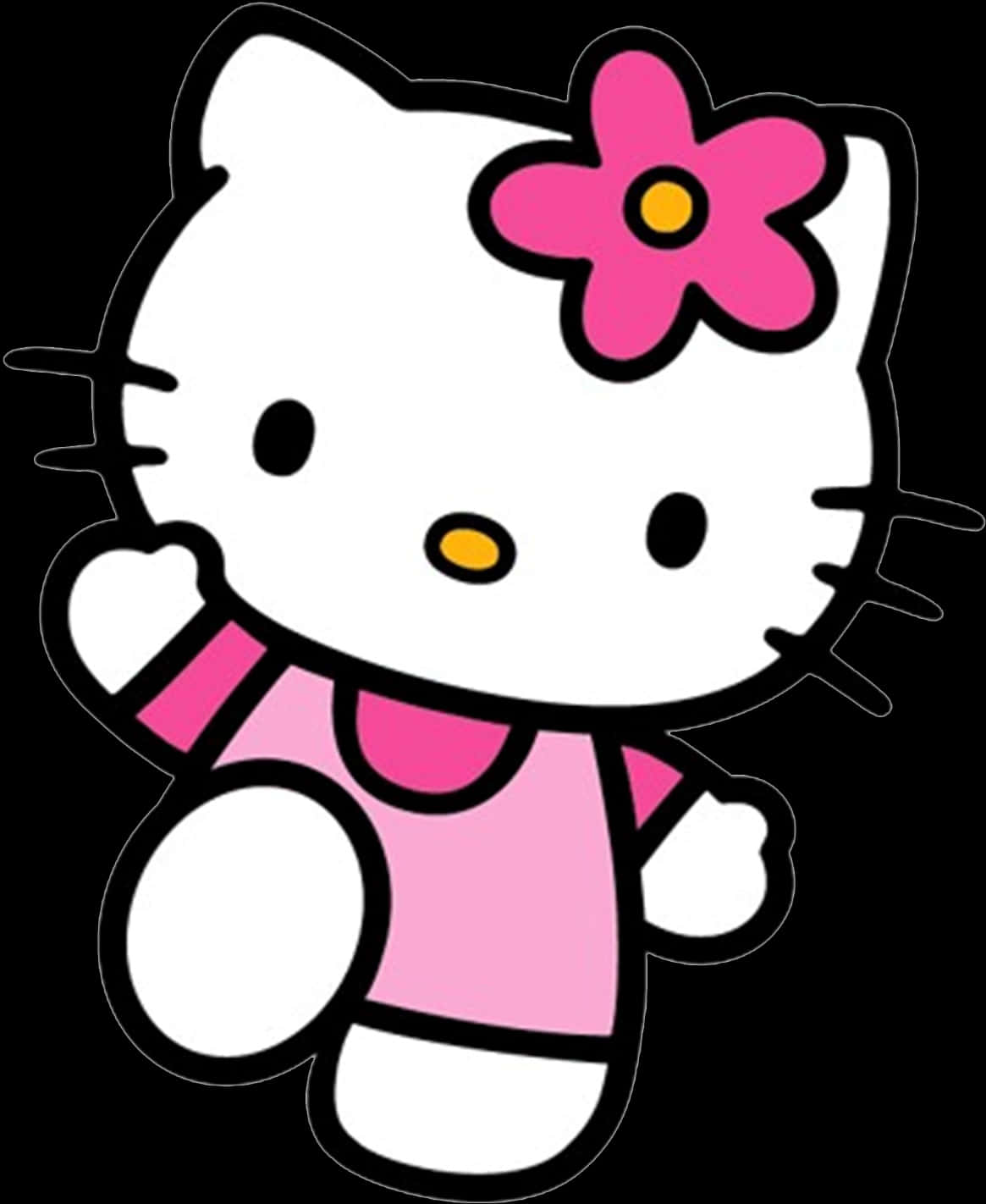 Наряд Hello Kitty рожевого кольору з квіткою Шпалери