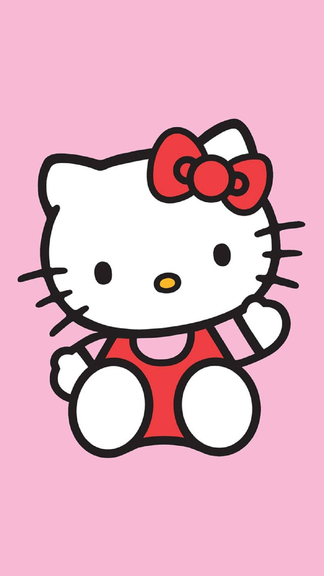 Рожева Hello Kitty махає та сидить Шпалери