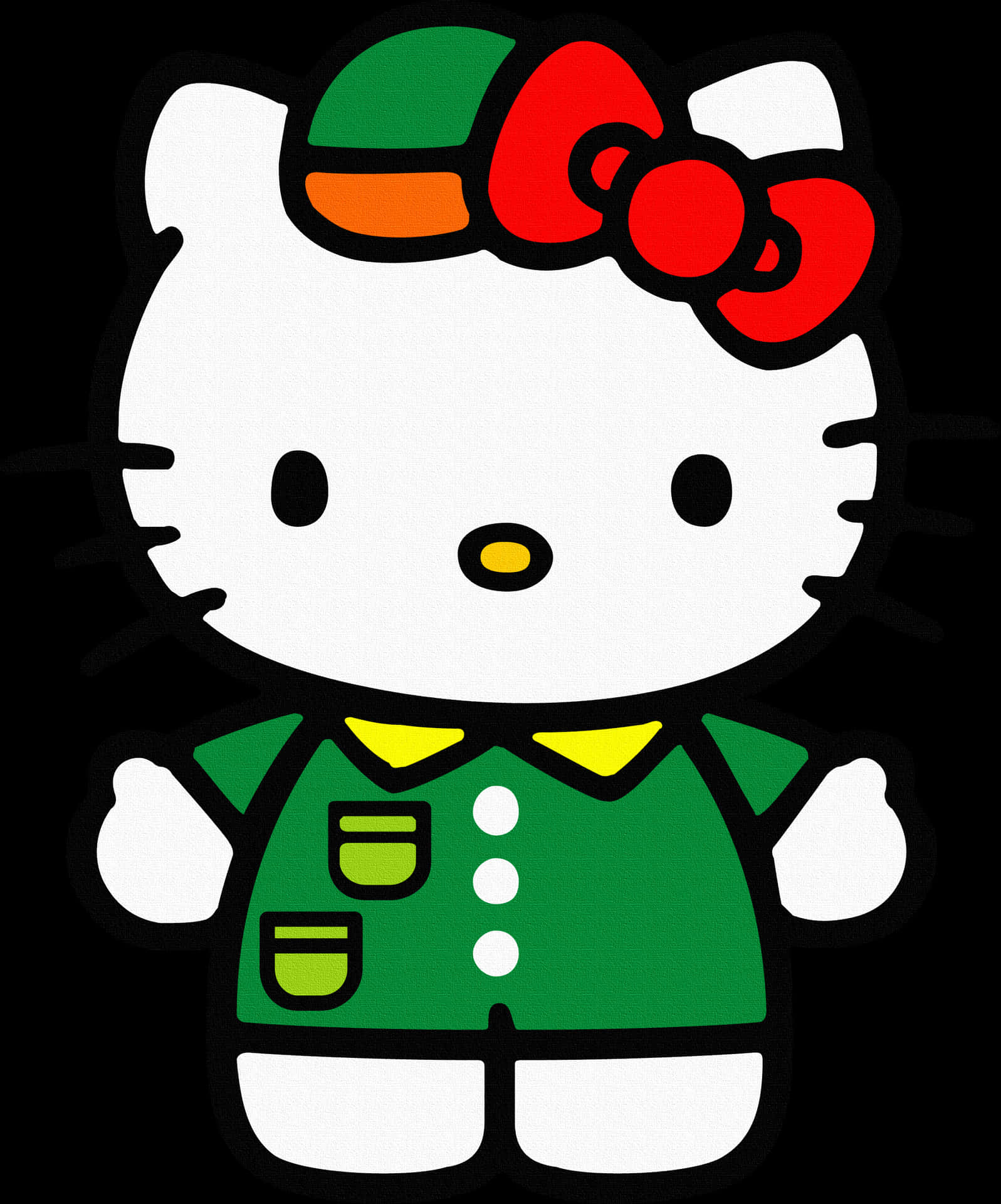 Hello Kitty у зеленому вбранні Шпалери