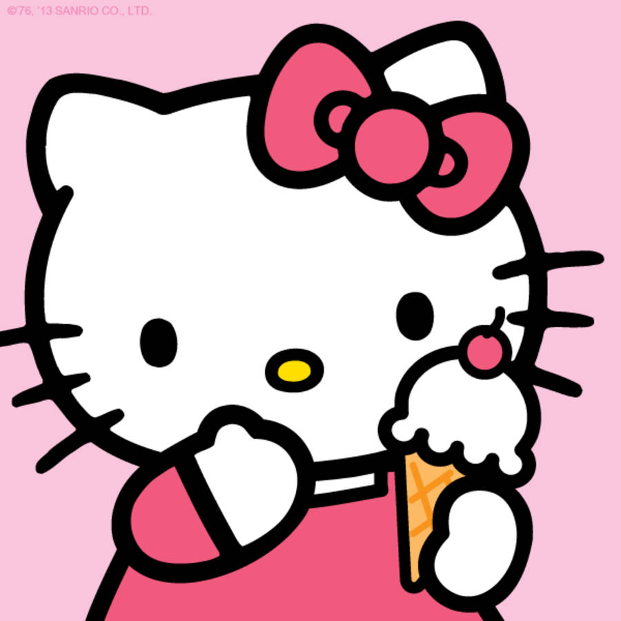 Hello Kitty PFP з морозивом у мультяшному стилі Шпалери