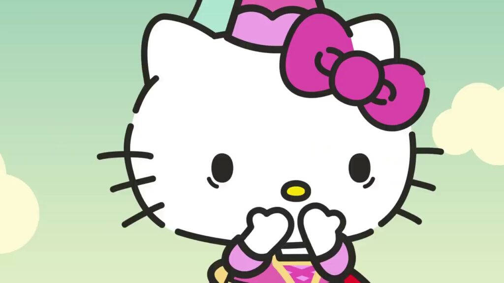 Hello Kitty в рожевому капелюшку PFP Шпалери