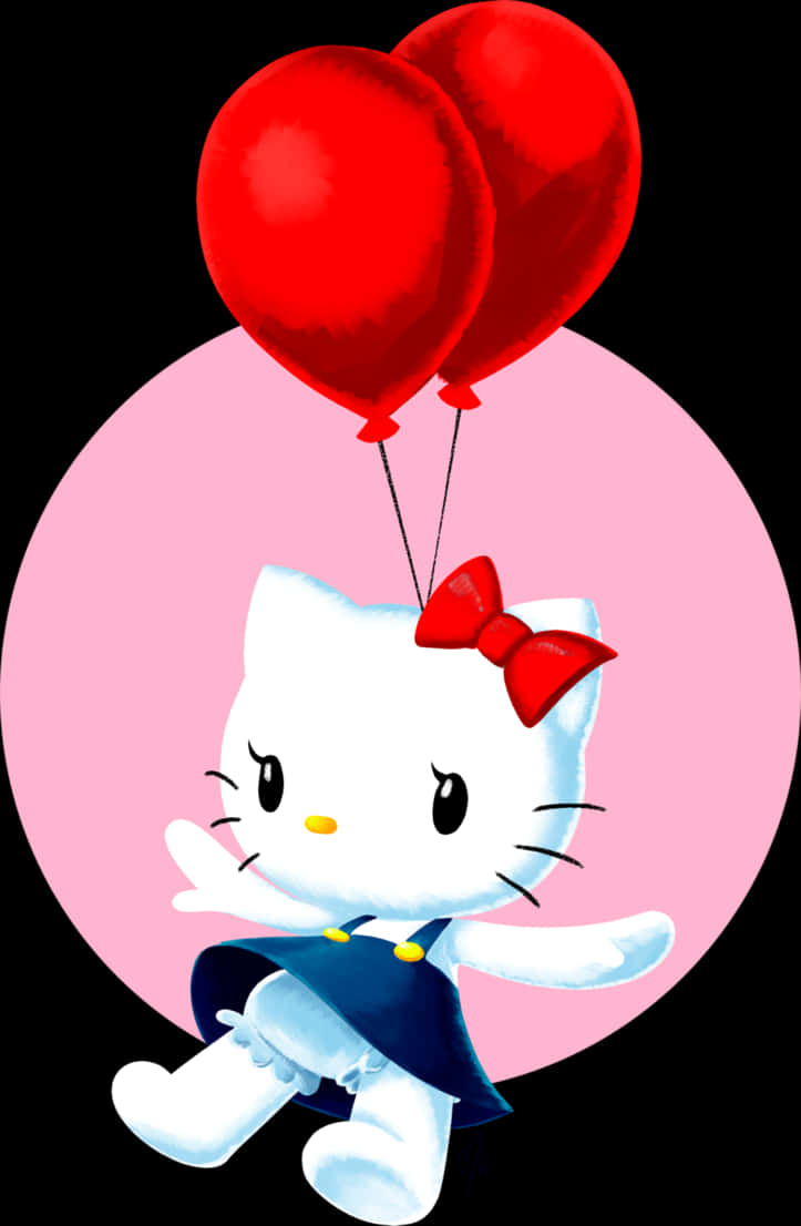 Hello Kitty з повітряними кульками Шпалери