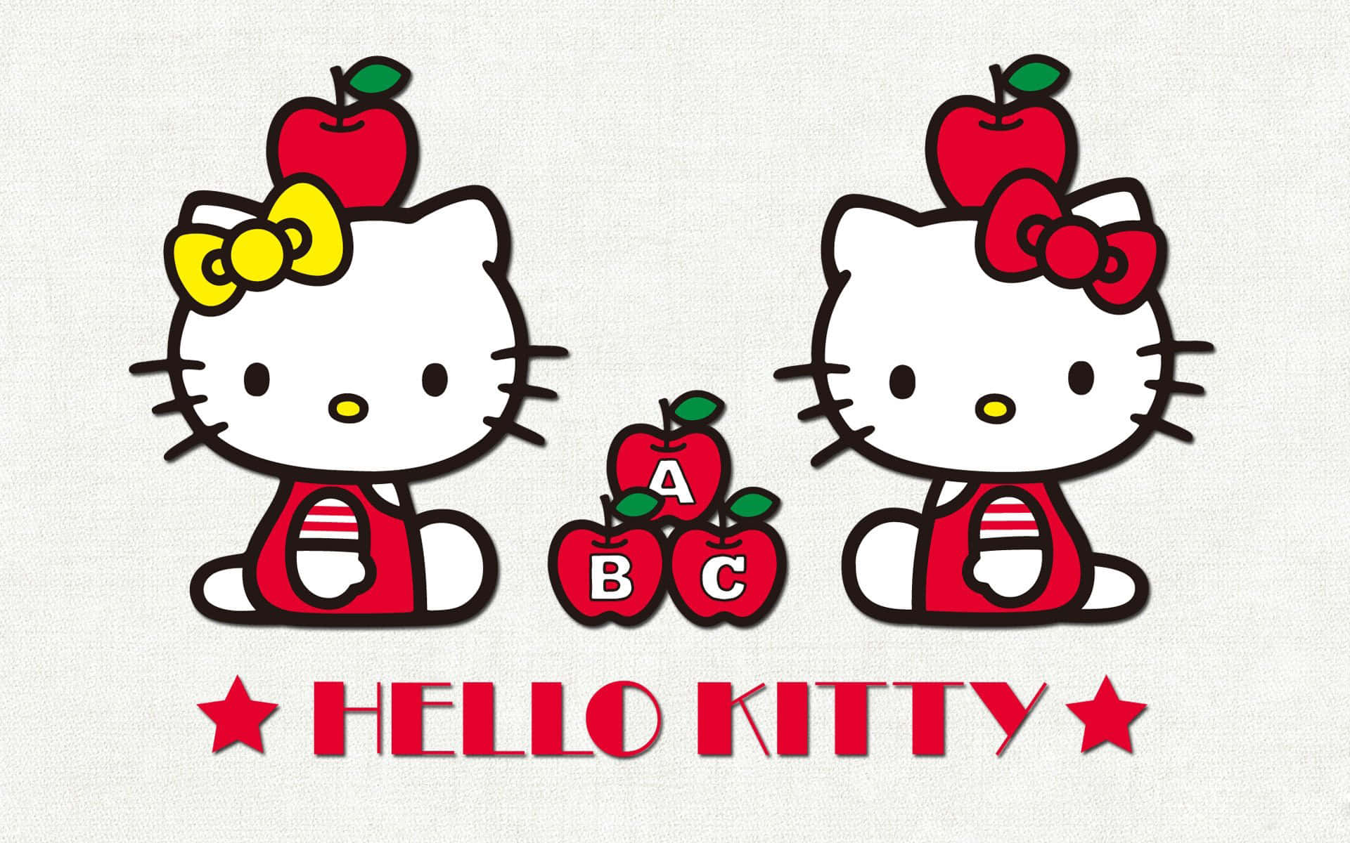 Hello Kitty та Мімі на білому тлі Шпалери