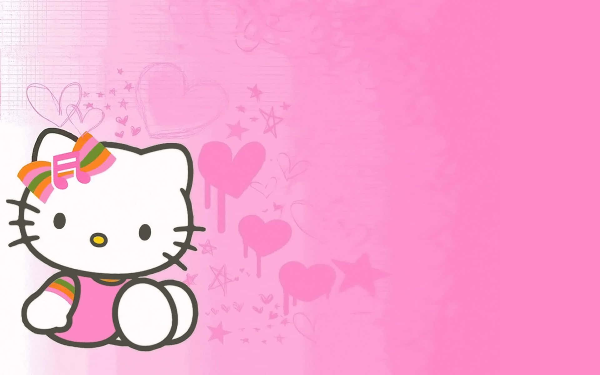 Hello Kitty на рожевому естетичному фоні Шпалери