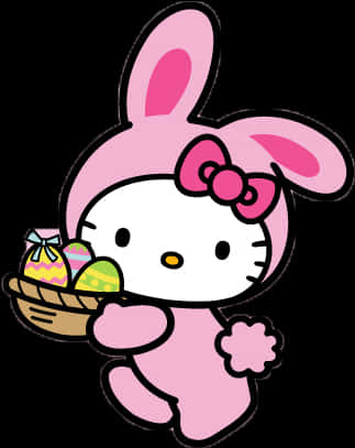 Костюм зайчика Hello Kitty з великодніми яйцями Шпалери