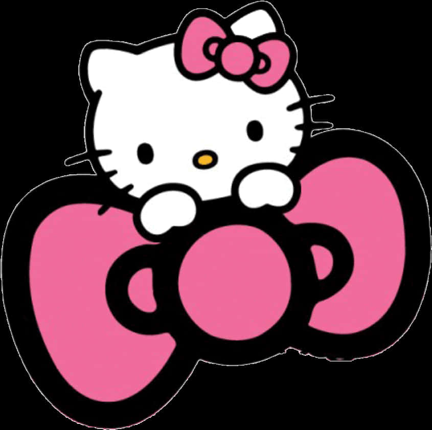 Рожевий бантик Hello Kitty Шпалери