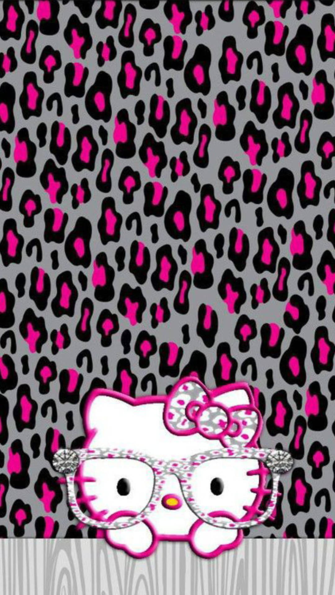 Hello Kitty в милий леопардовий принт Шпалери