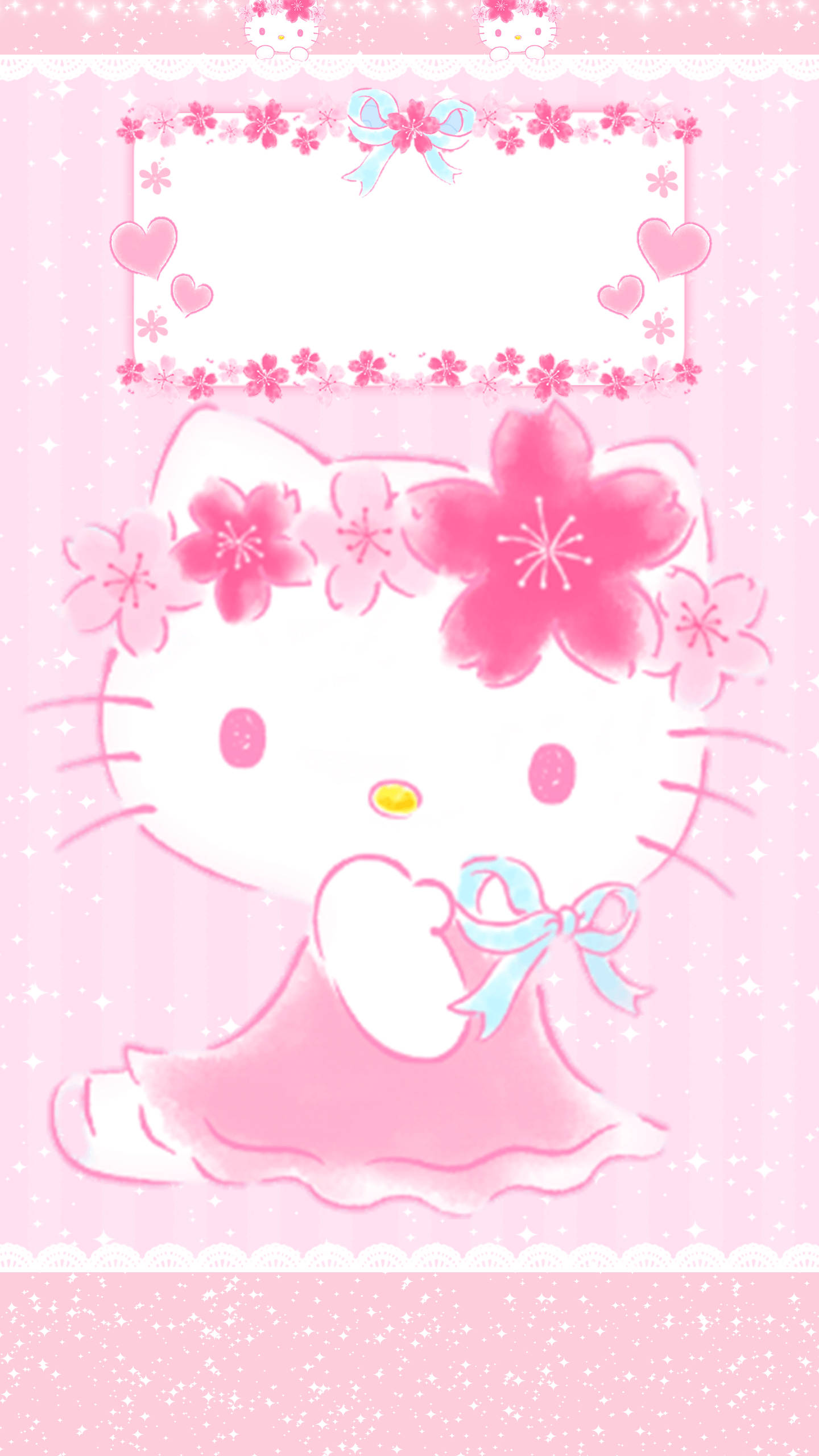 Hello Kitty з кавайним рожевим фоном Шпалери