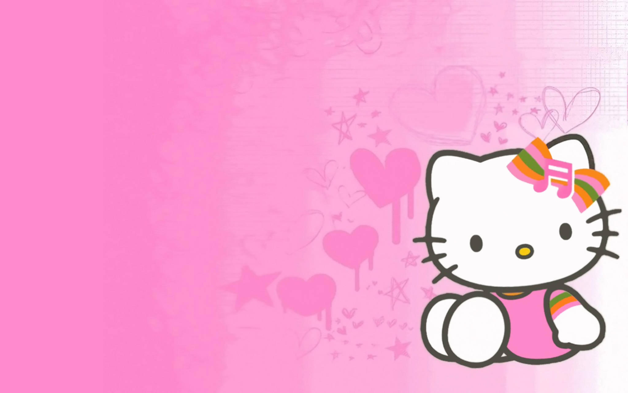 Hello Kitty миле рожеве мистецтво Шпалери