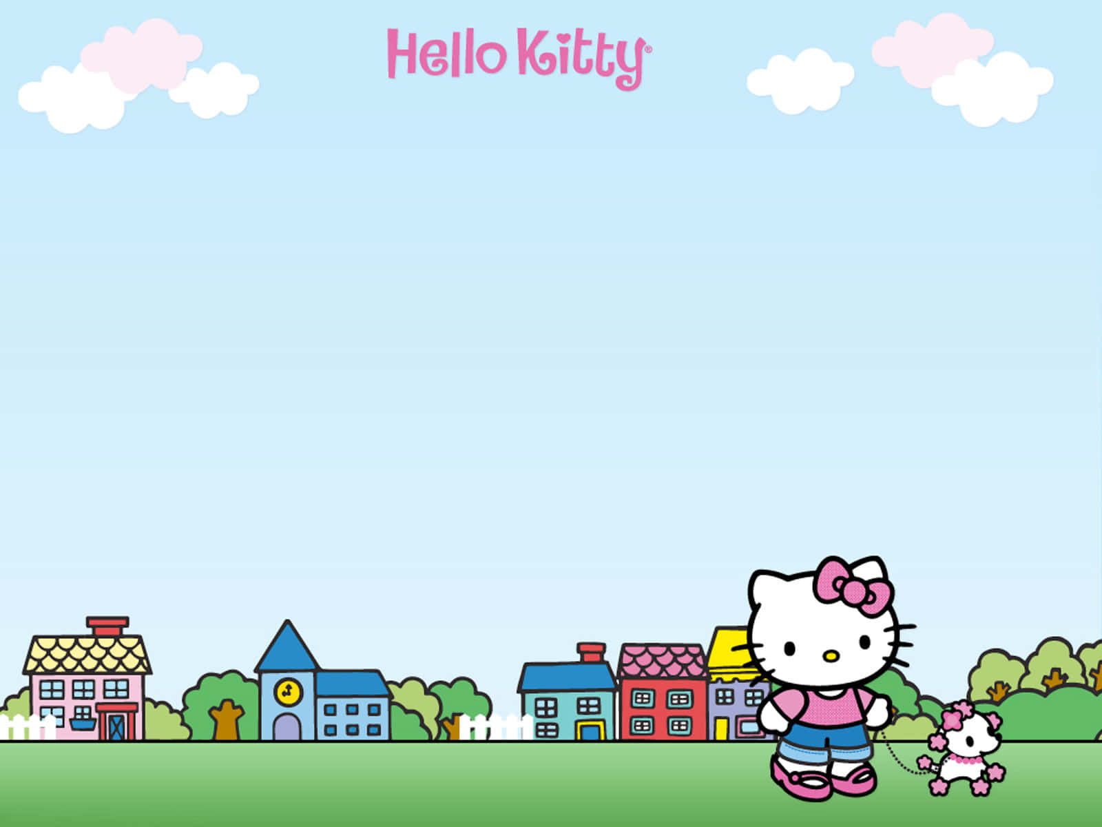 Hello Kitty на польовому фоні Шпалери