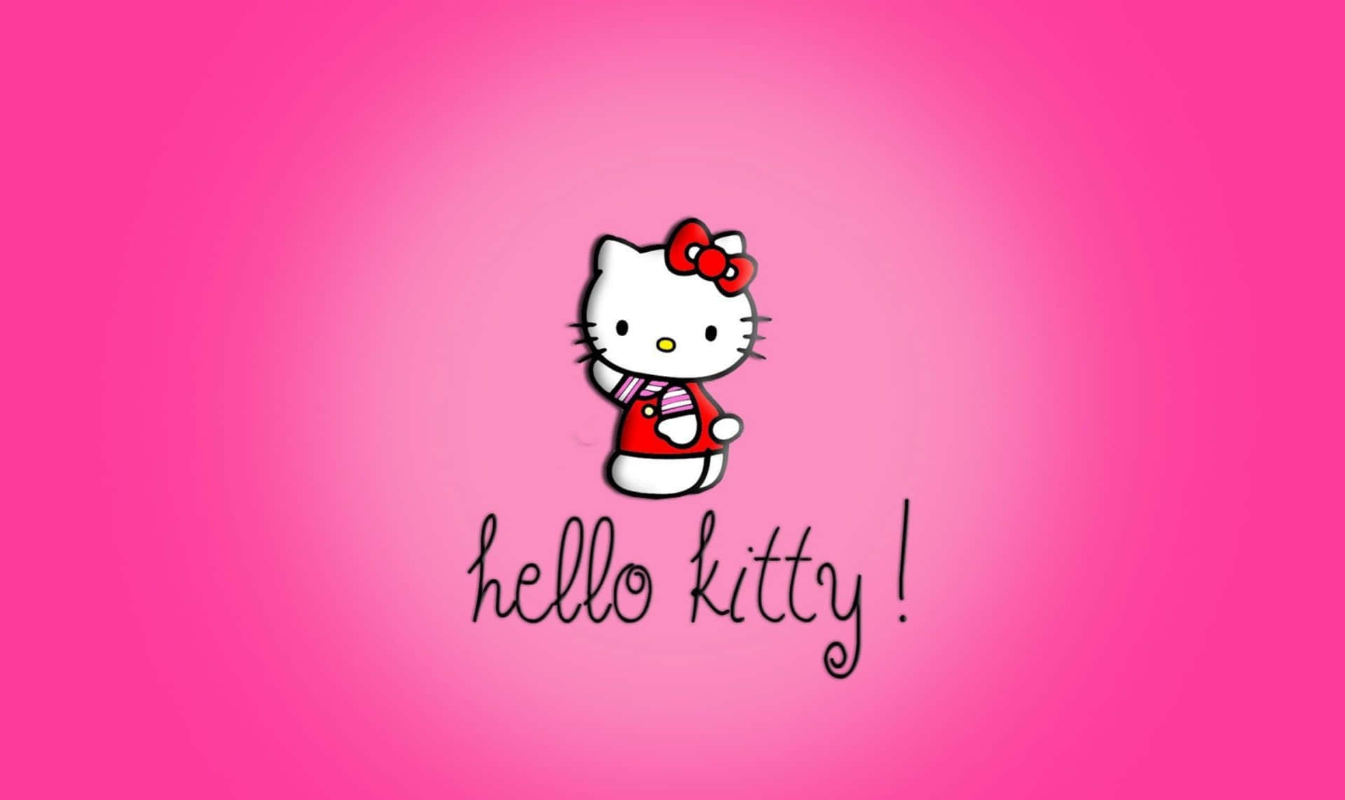Hello Kitty на рожевому фоні для ноутбука Шпалери