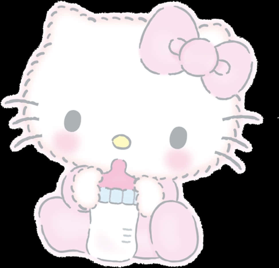 Hello Kitty п'є молоко Шпалери
