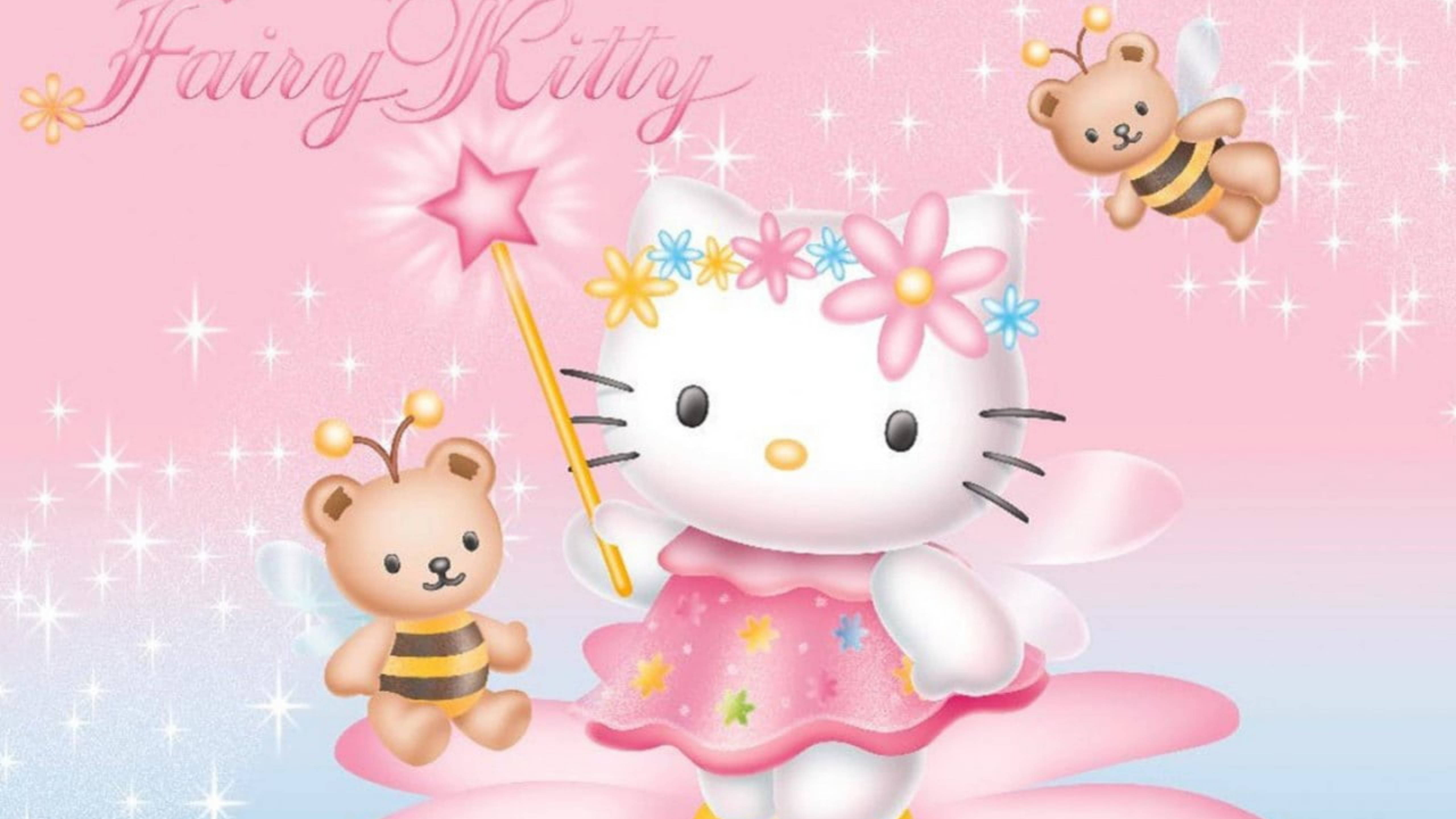 Hello Kitty Рожева Фея Шпалери