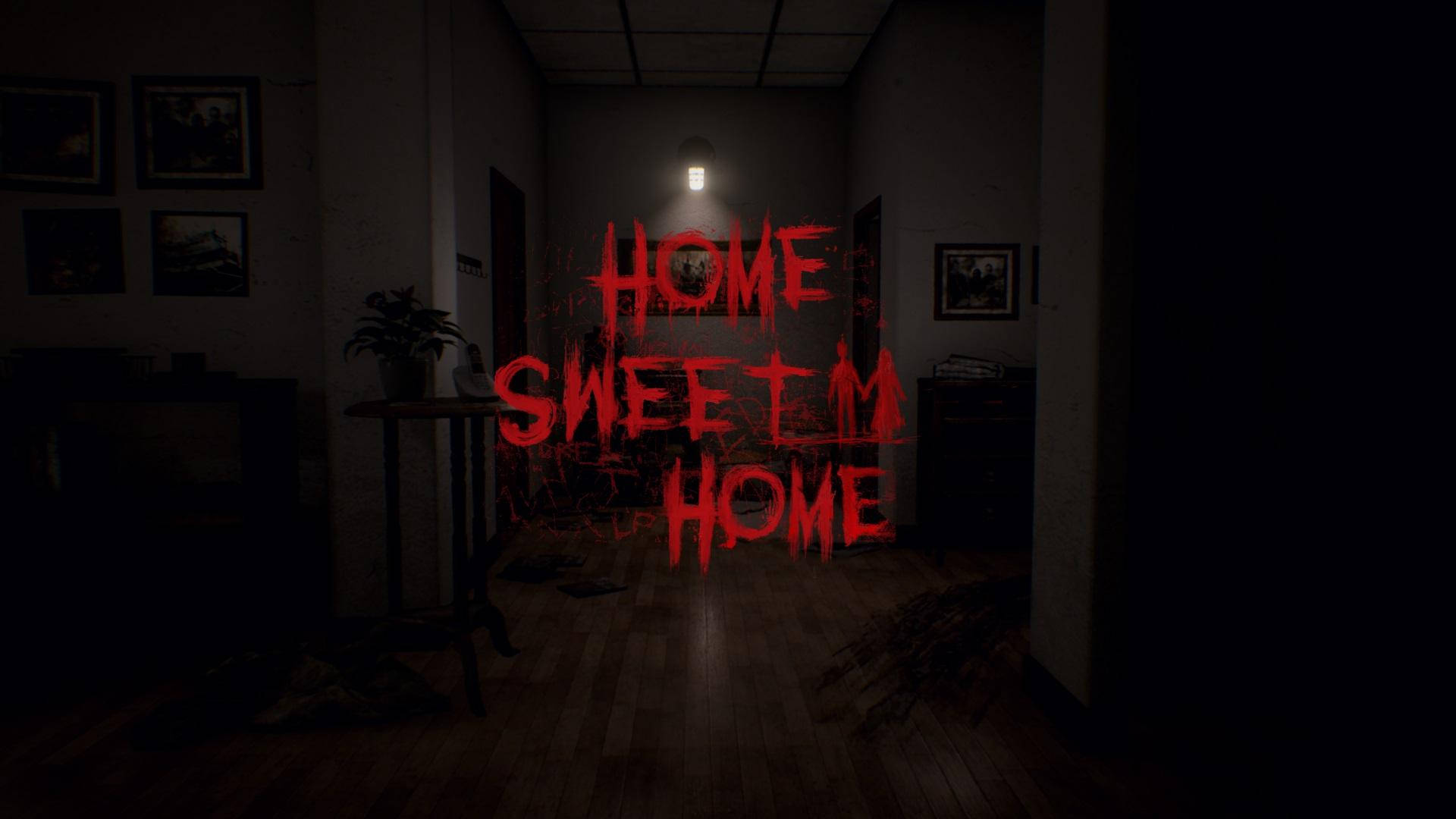 Жуткий Home Sweet Home в тёмной комнате Шпалери