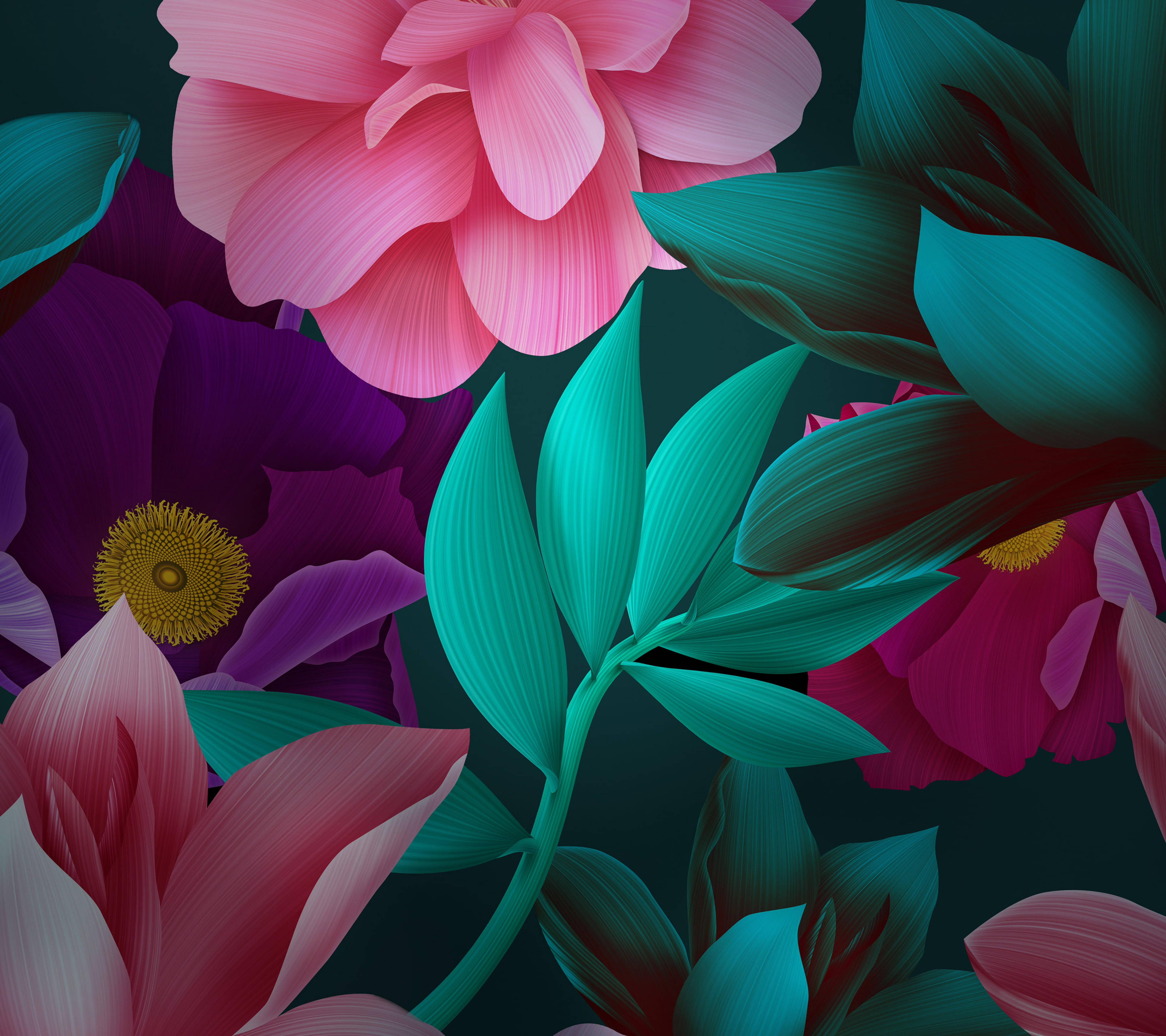 Huawei Nature Flowers Шпалери