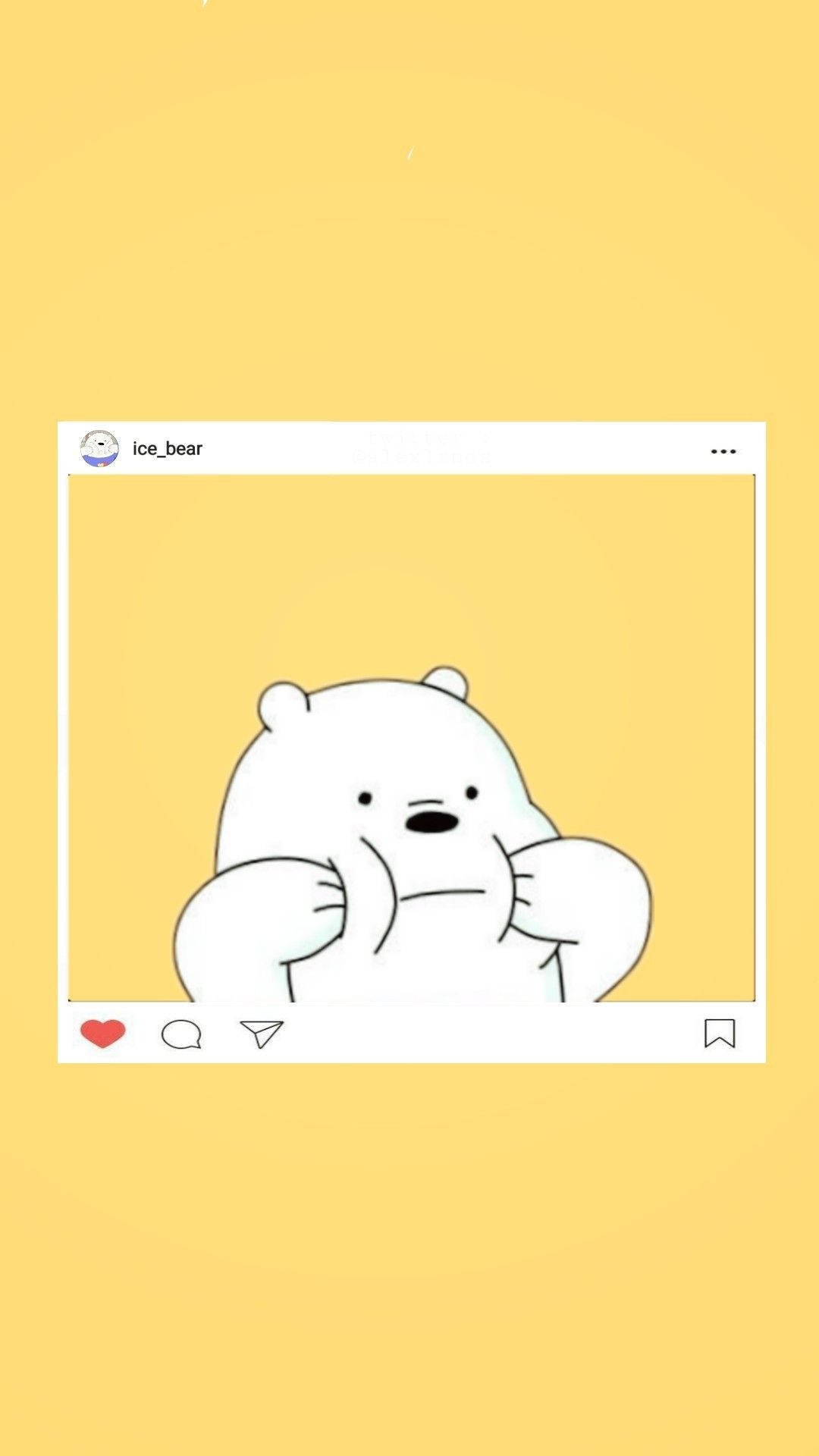 Ice Bear мультфільм пост в стилі Instagram Шпалери